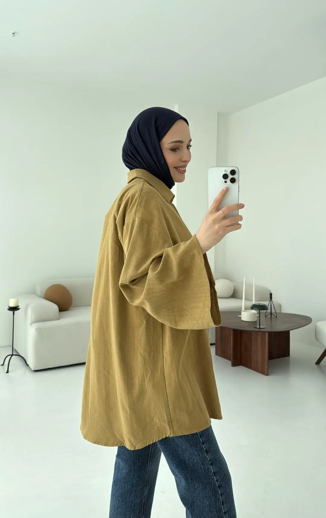 Uzun Kimono Hardal - Görsel 5