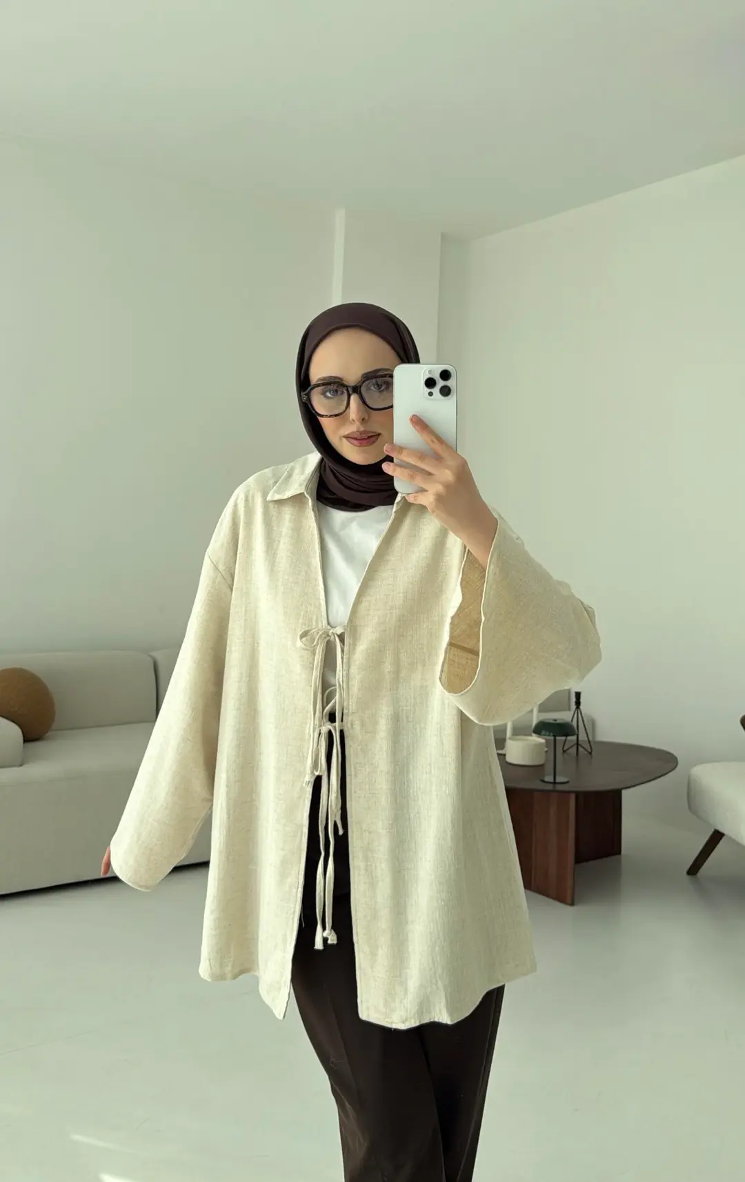 Uzun Kimono Natural - Görsel 3