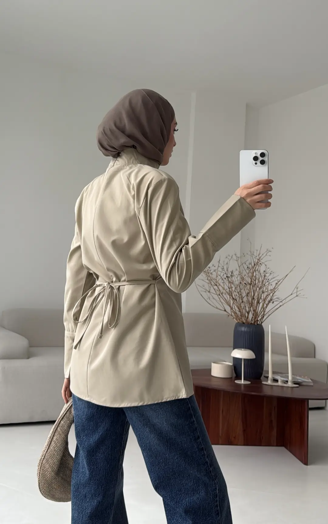 Vatkalı Bluz Bej - Görsel 2