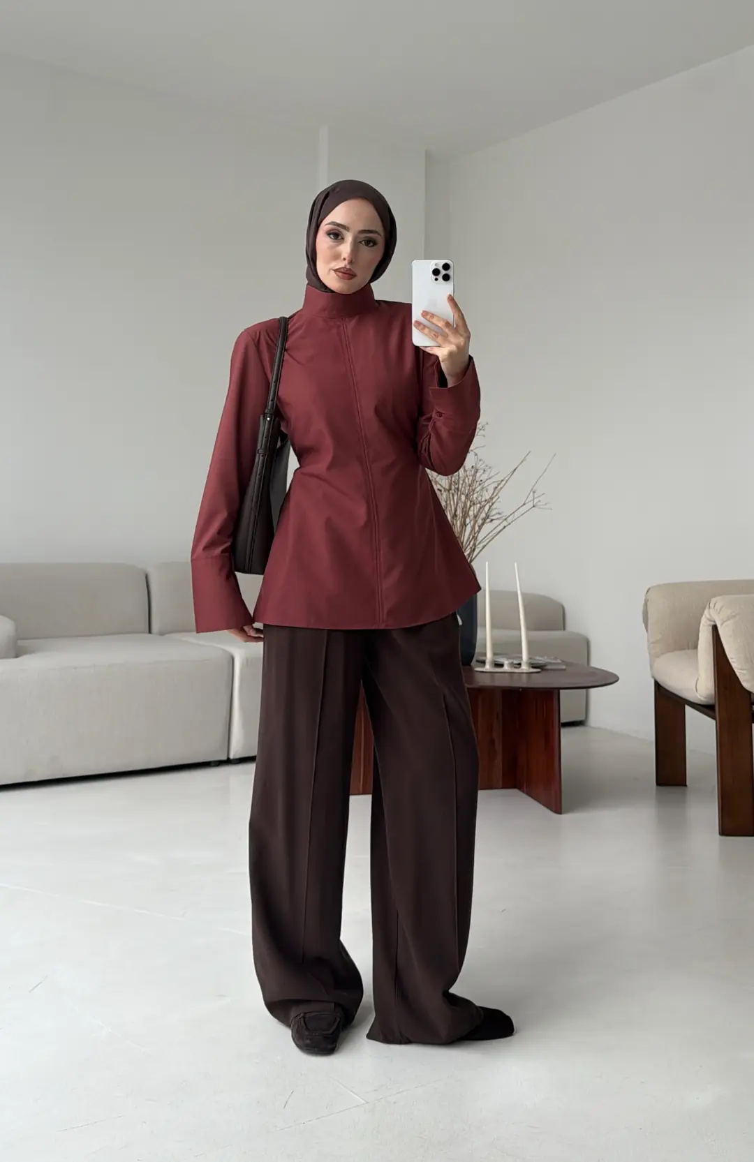 Vatkalı Bluz Kiremit - Görsel 7