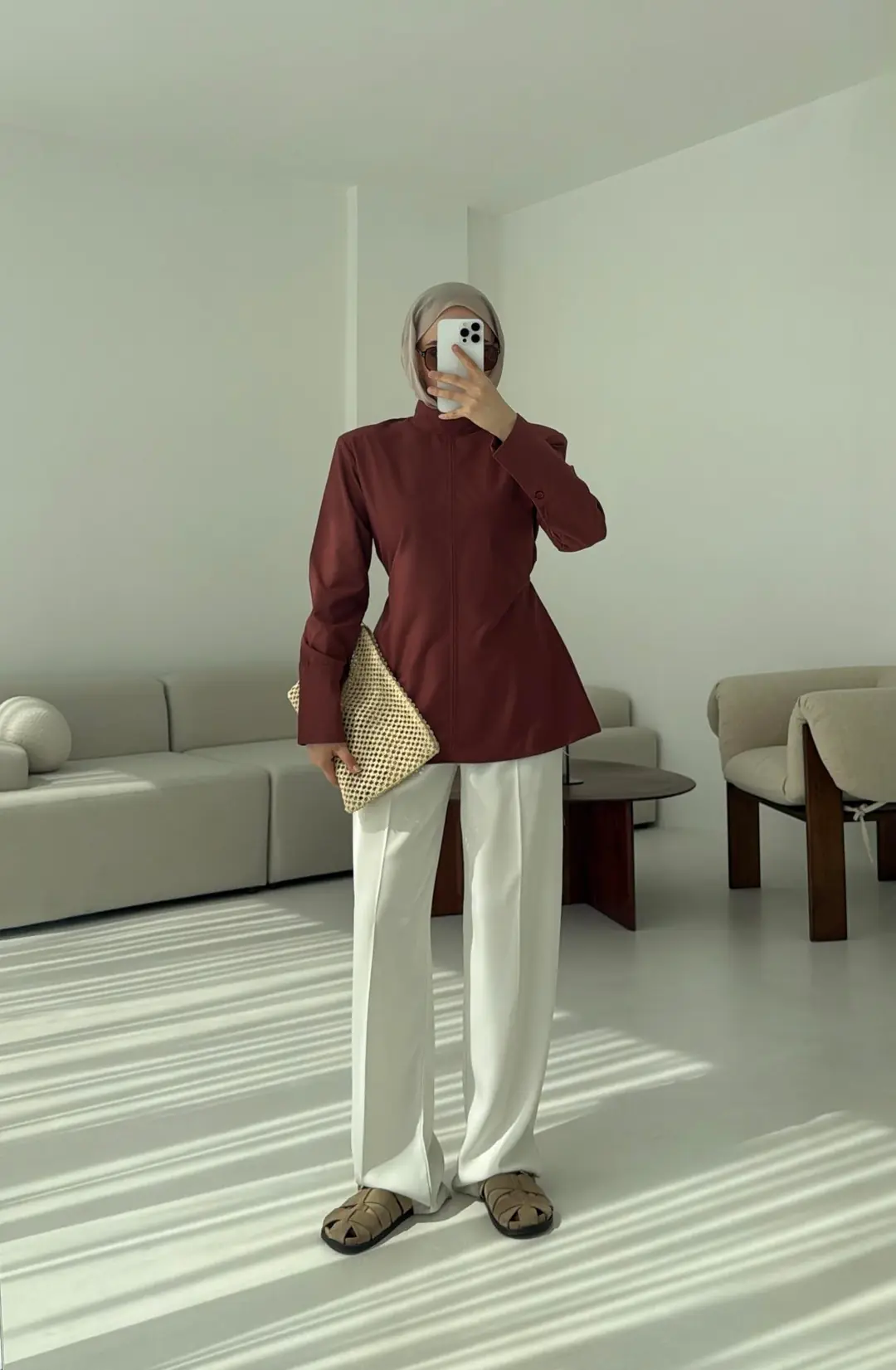 Vatkalı Bluz Kiremit - Görsel 3