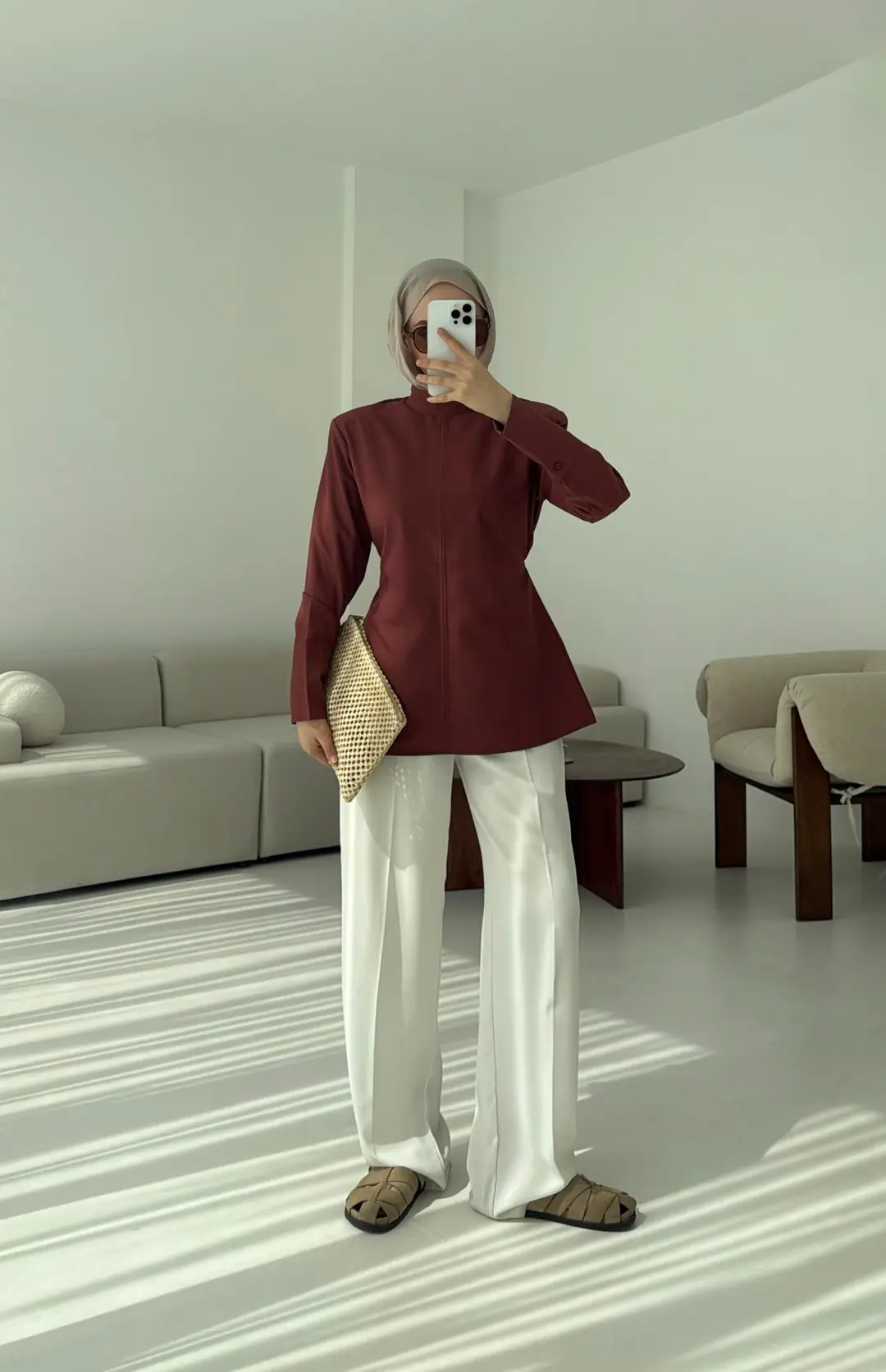 Vatkalı Bluz Kiremit - Görsel 6