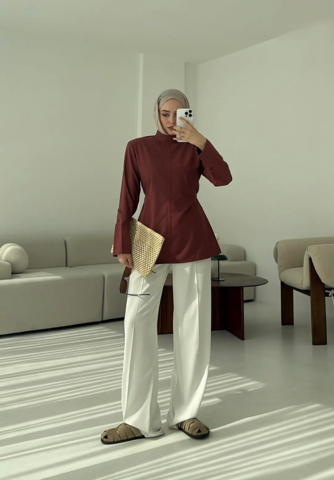 Vatkalı Bluz Kiremit - Görsel 8