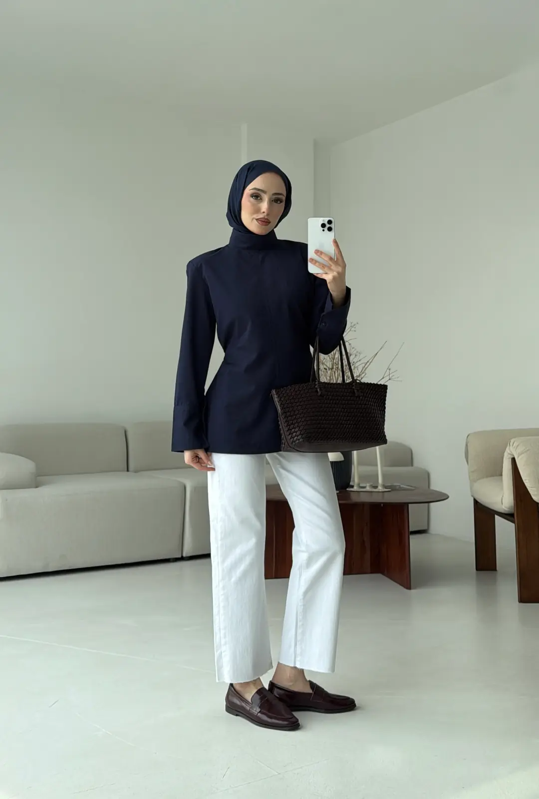 Vatkalı Bluz Lacivert - Görsel 2