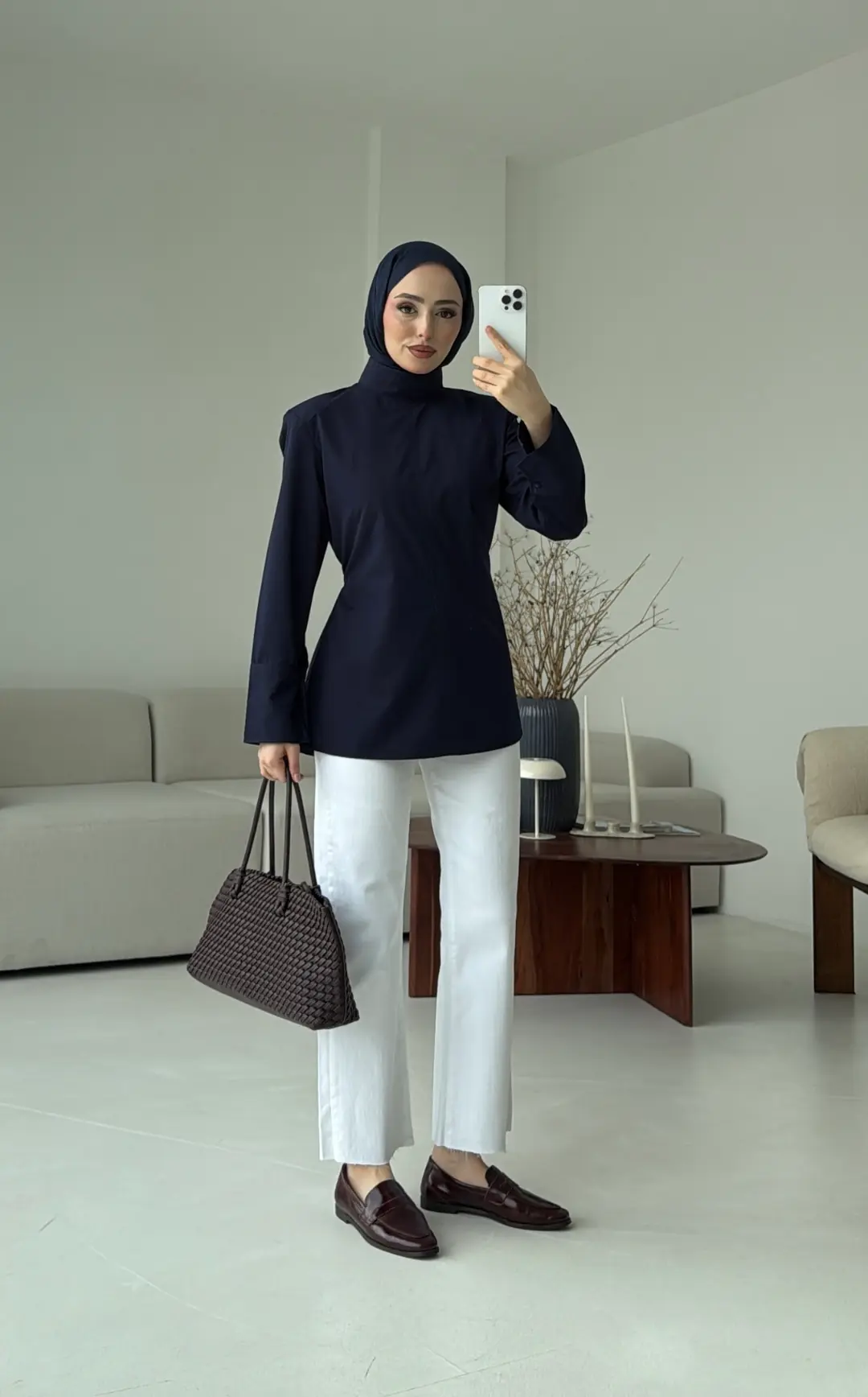 Vatkalı Bluz Lacivert - Görsel 4