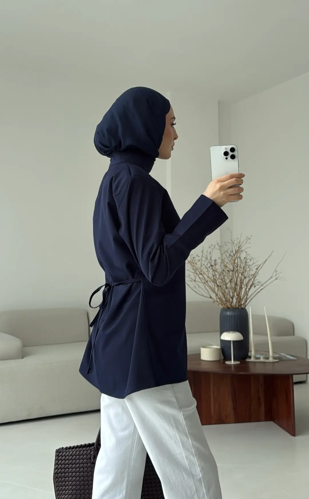 Vatkalı Bluz Lacivert - Görsel 7