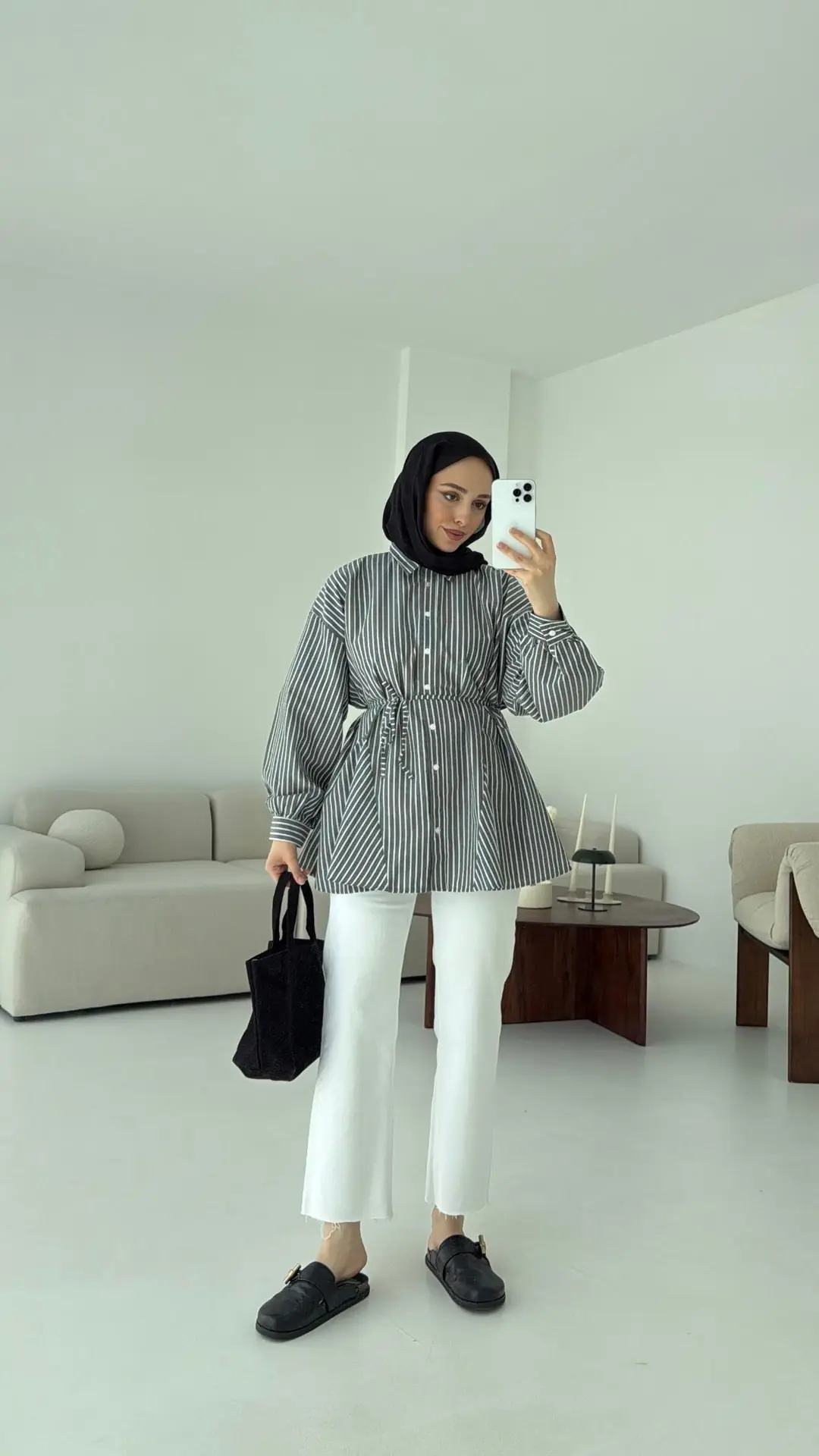 Volanlı Çizgili Gömlek - Görsel 5