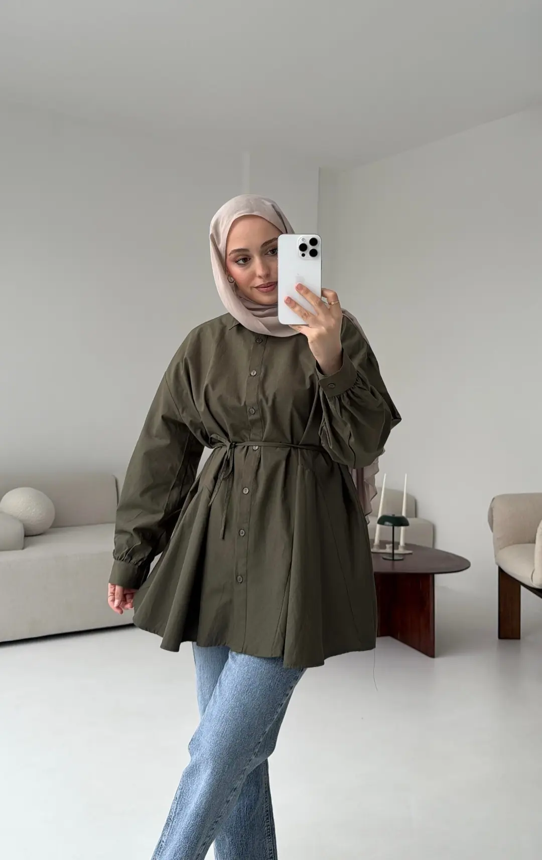 Volanlı Haki Gömlek - Görsel 4