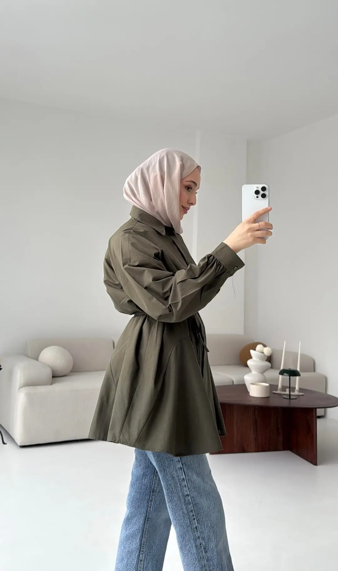 Volanlı Haki Gömlek - Görsel 5