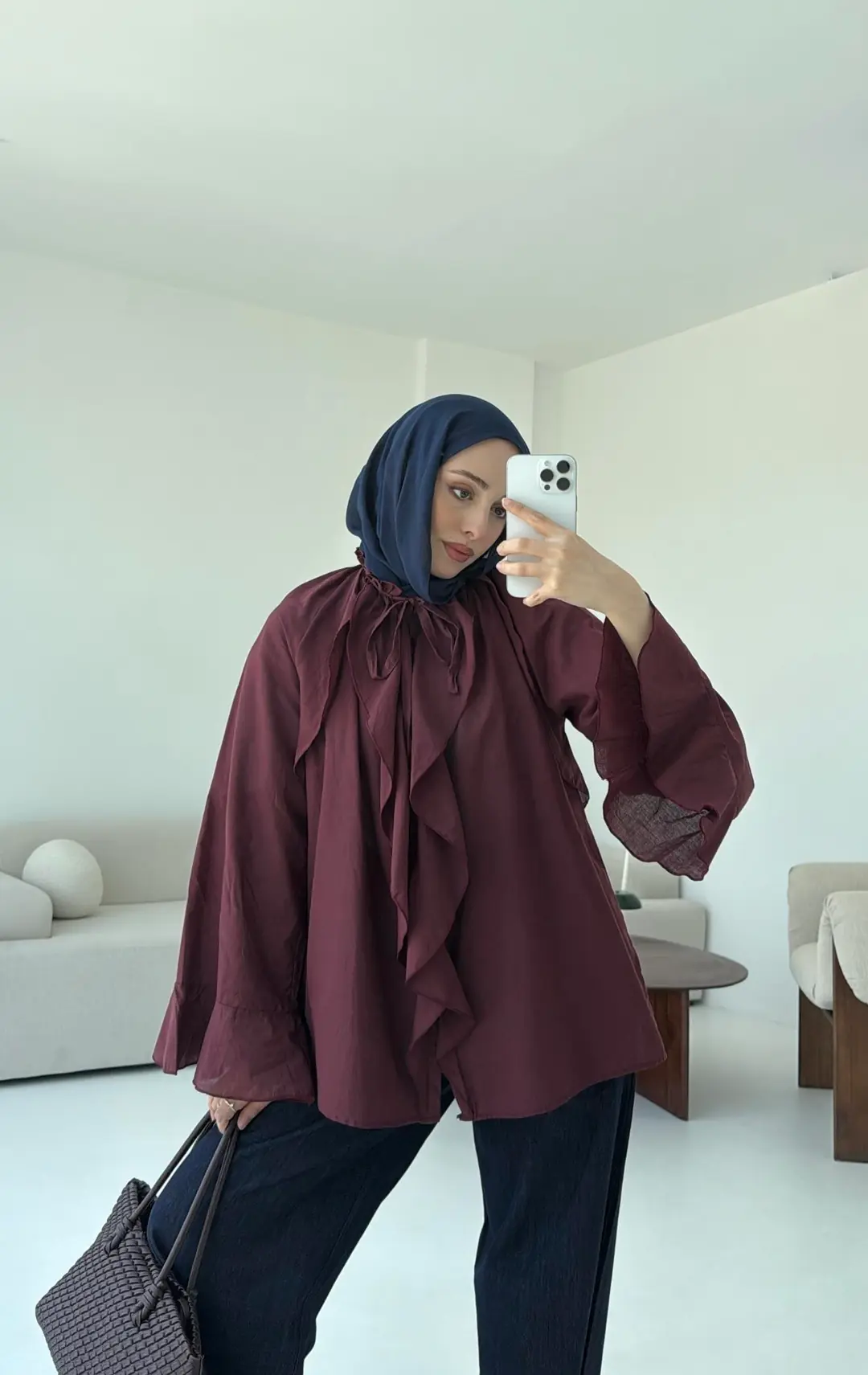 Vual Gömlek Bordo - Görsel 8