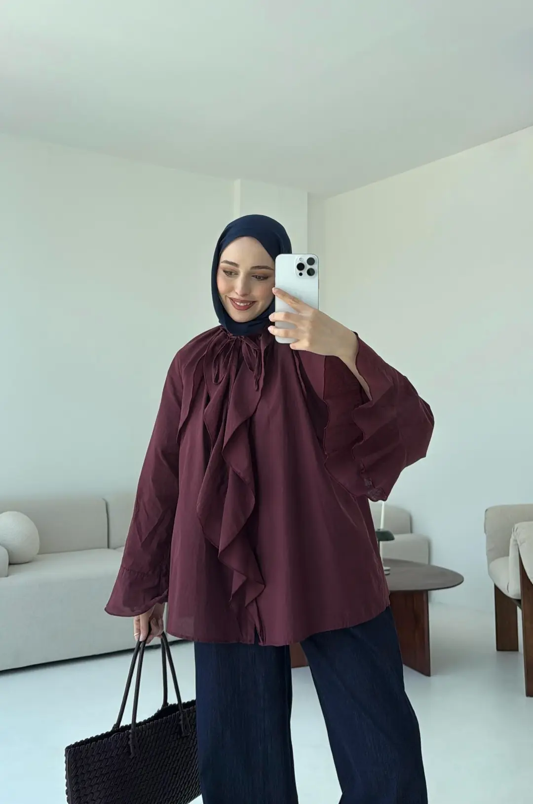 Vual Gömlek Bordo - Görsel 9