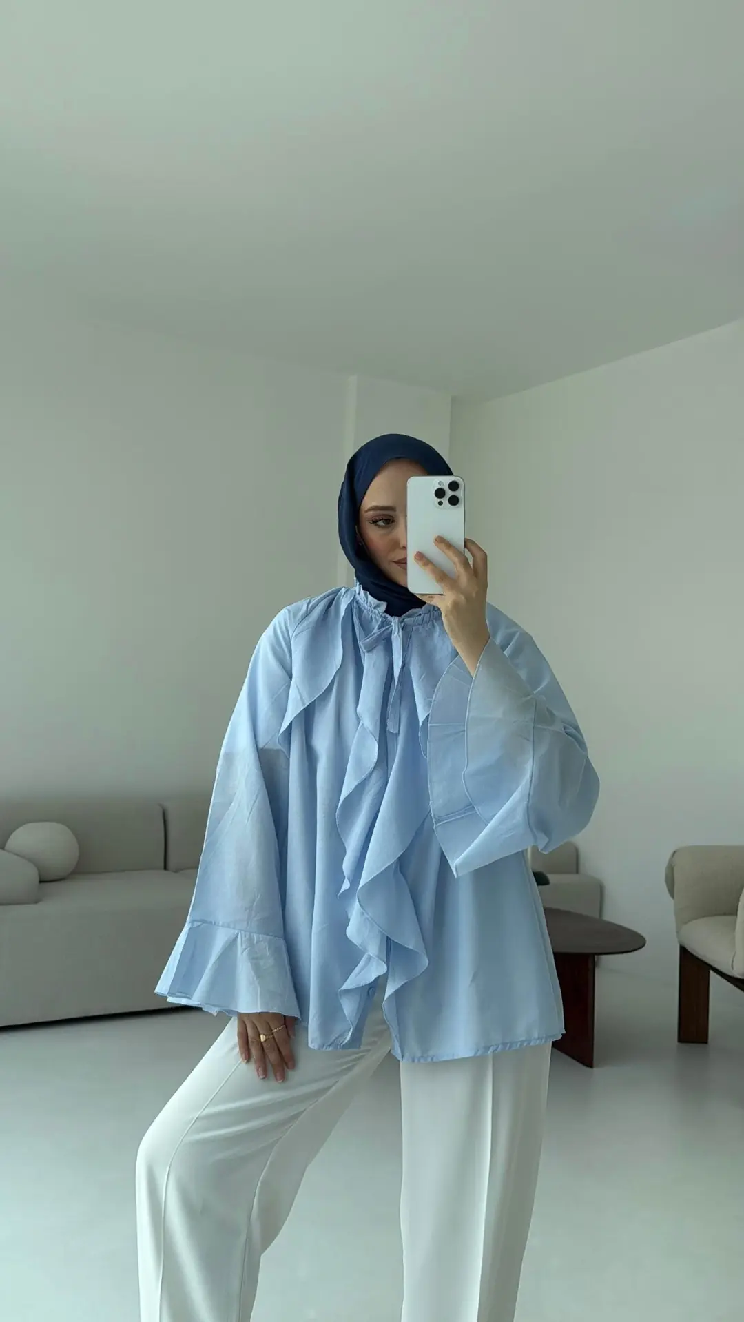 Vual Gömlek Mavi - Görsel 3