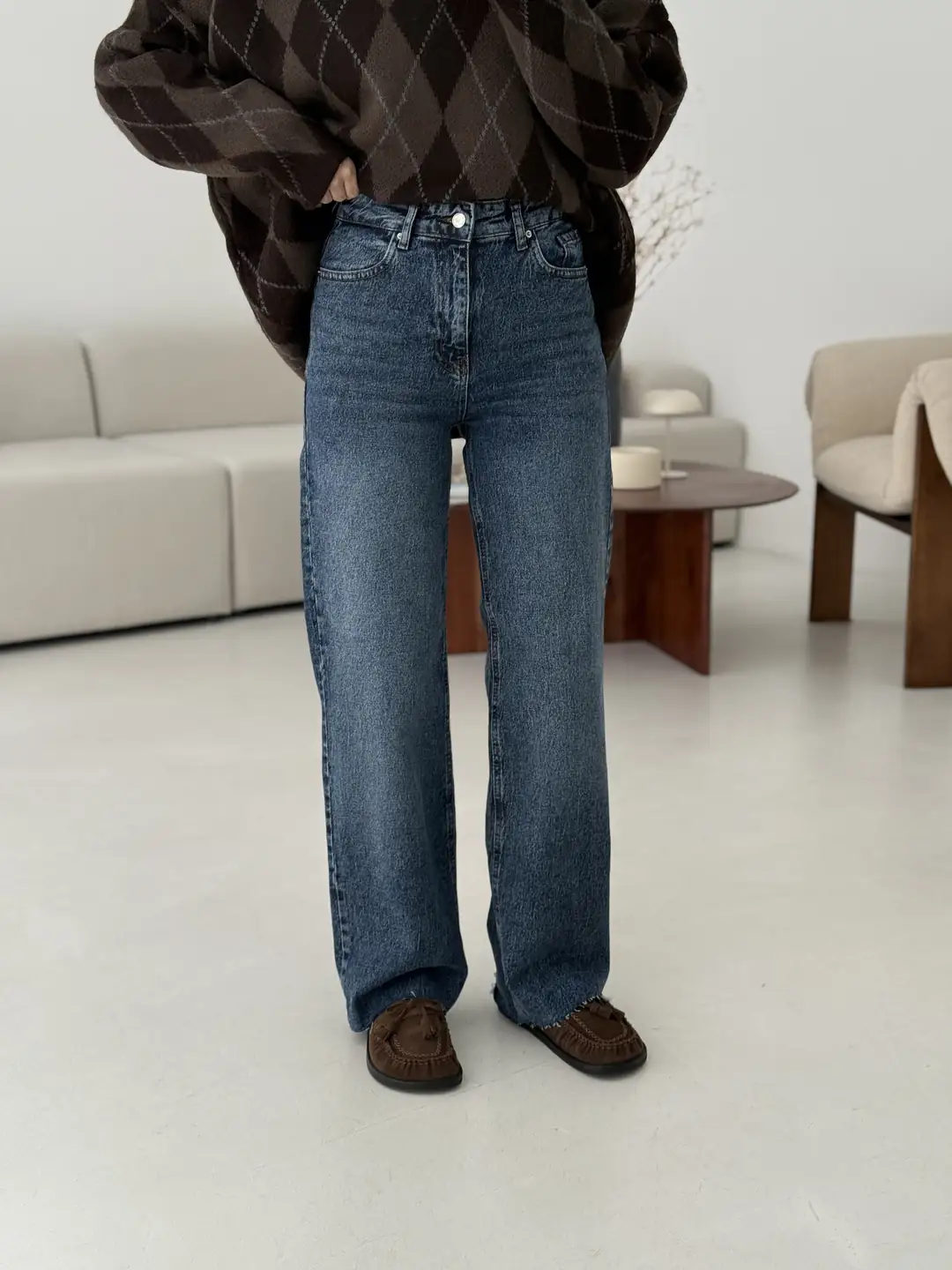 Wide Leg Boru Paça Jean - Görsel 2