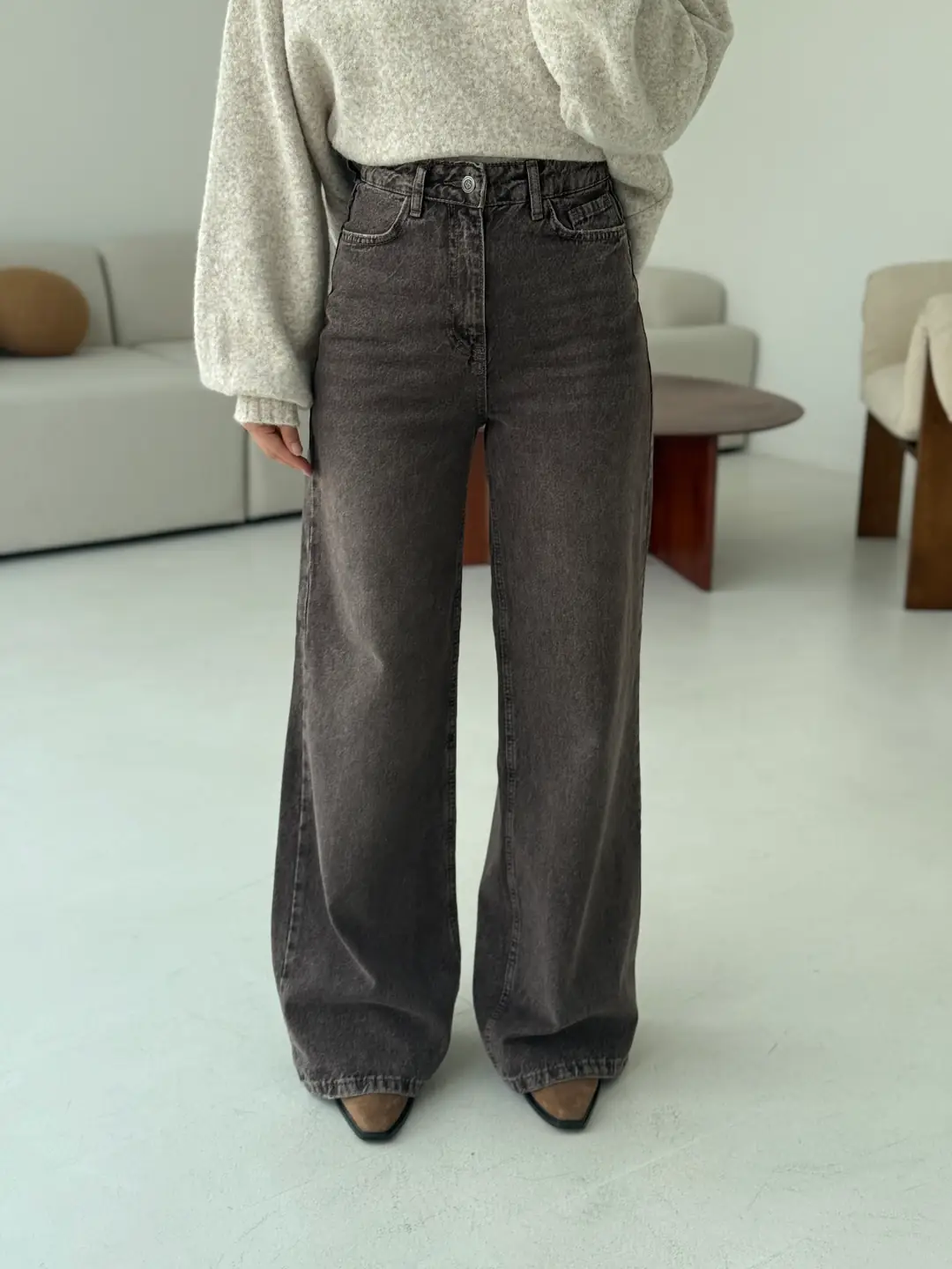 Wide Leg Kahve Jean - Görsel 2