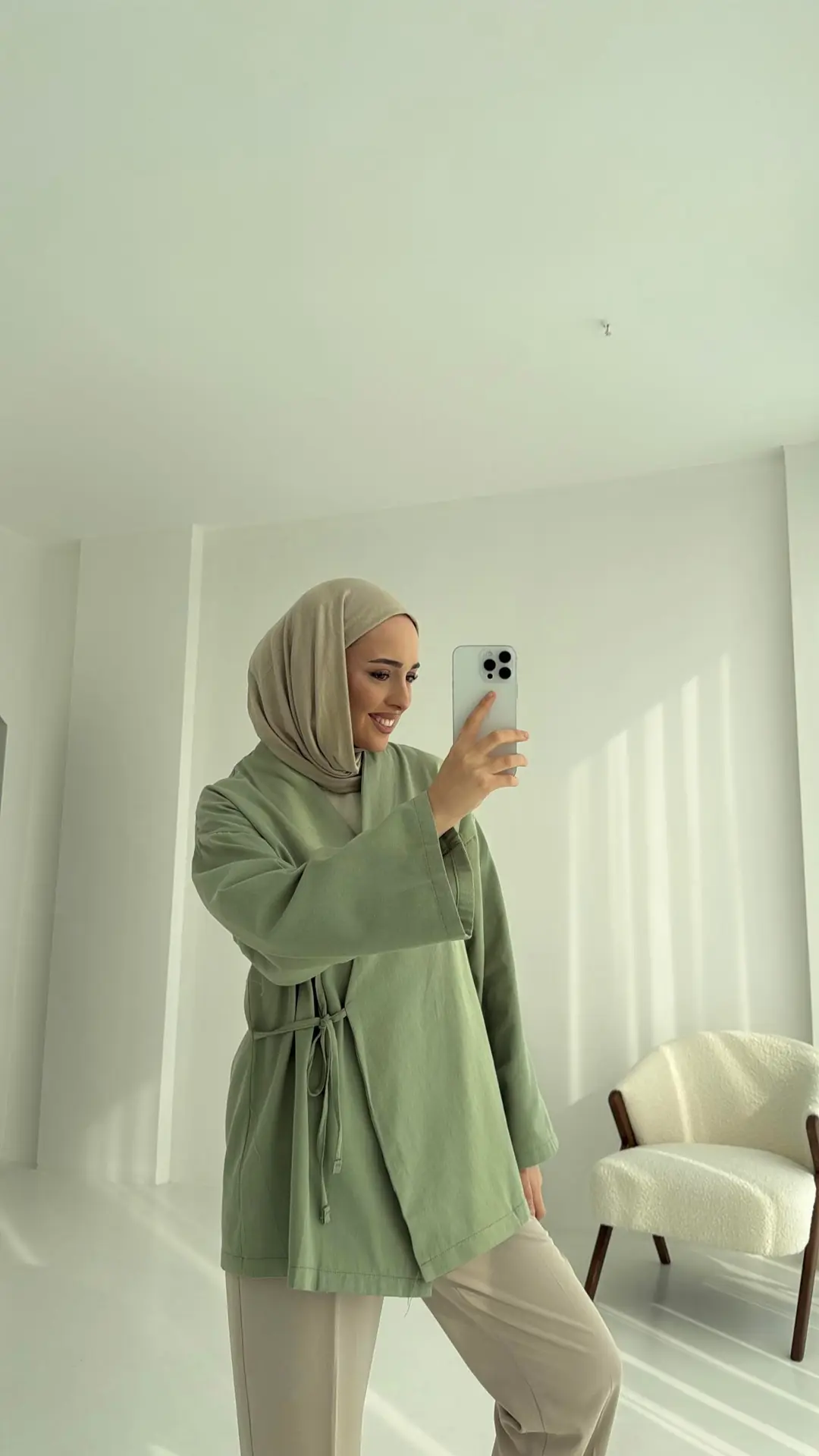 Yandan Bağlama Kimono Mint