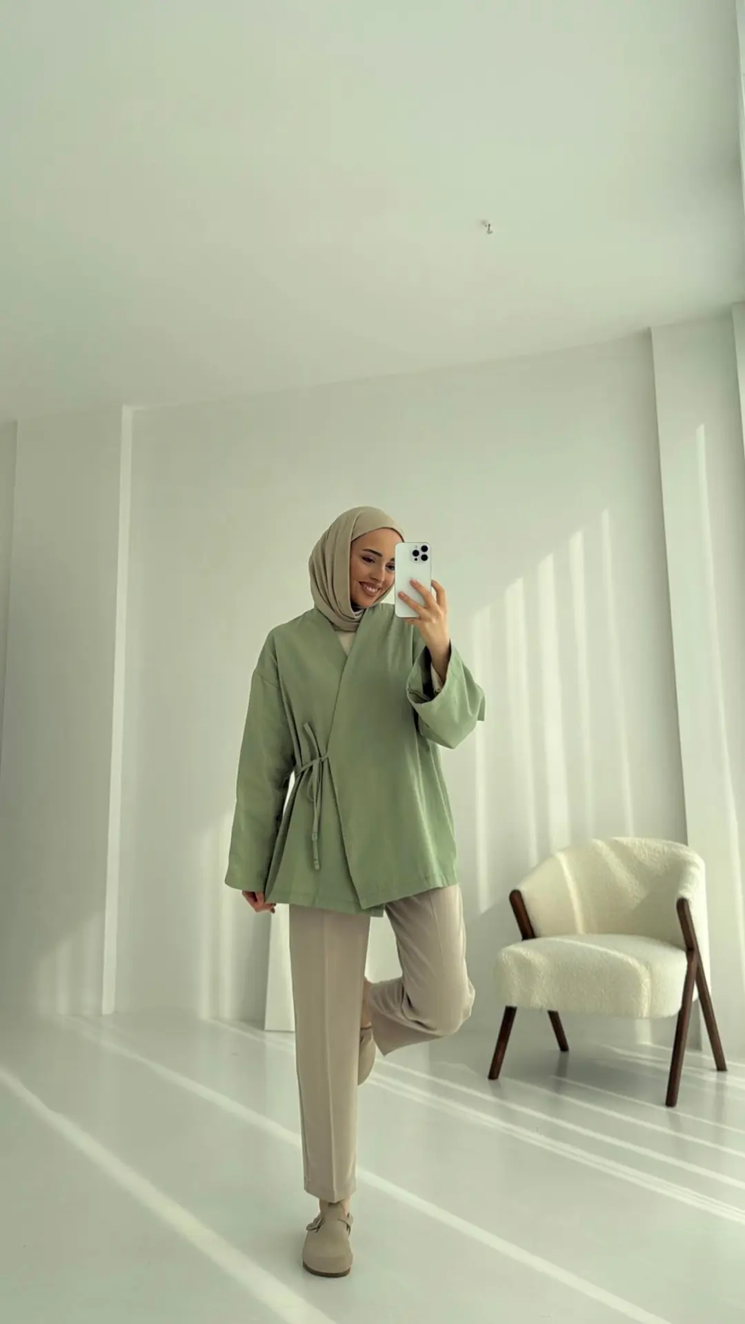 Yandan Bağlama Kimono Mint - Görsel 2