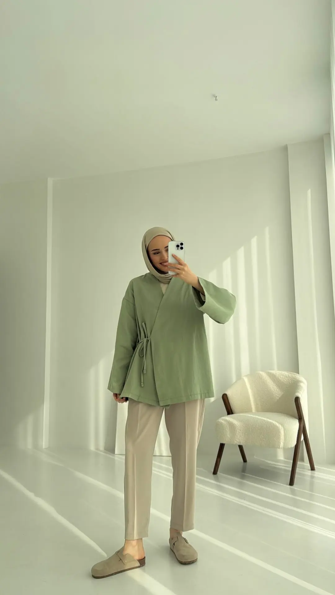 Yandan Bağlama Kimono Mint - Görsel 4