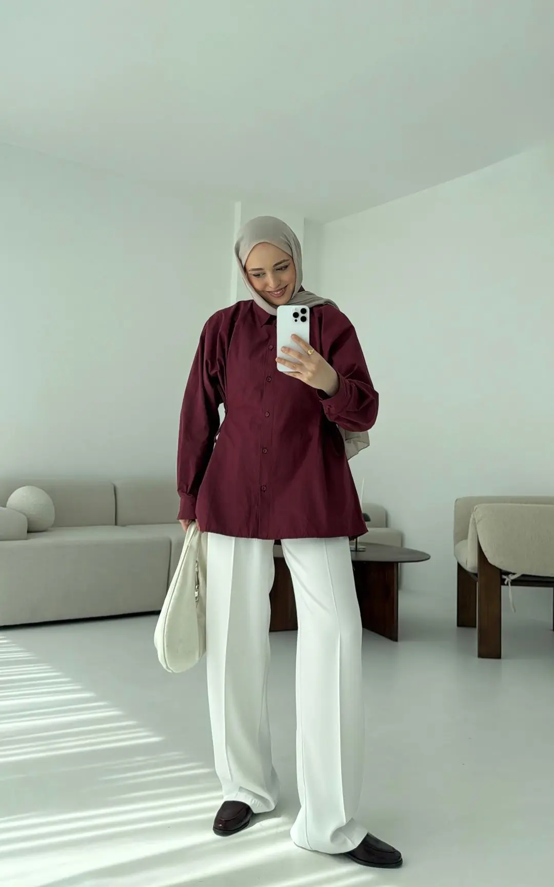 Yandan Bağlamalı Gömlek Bordo