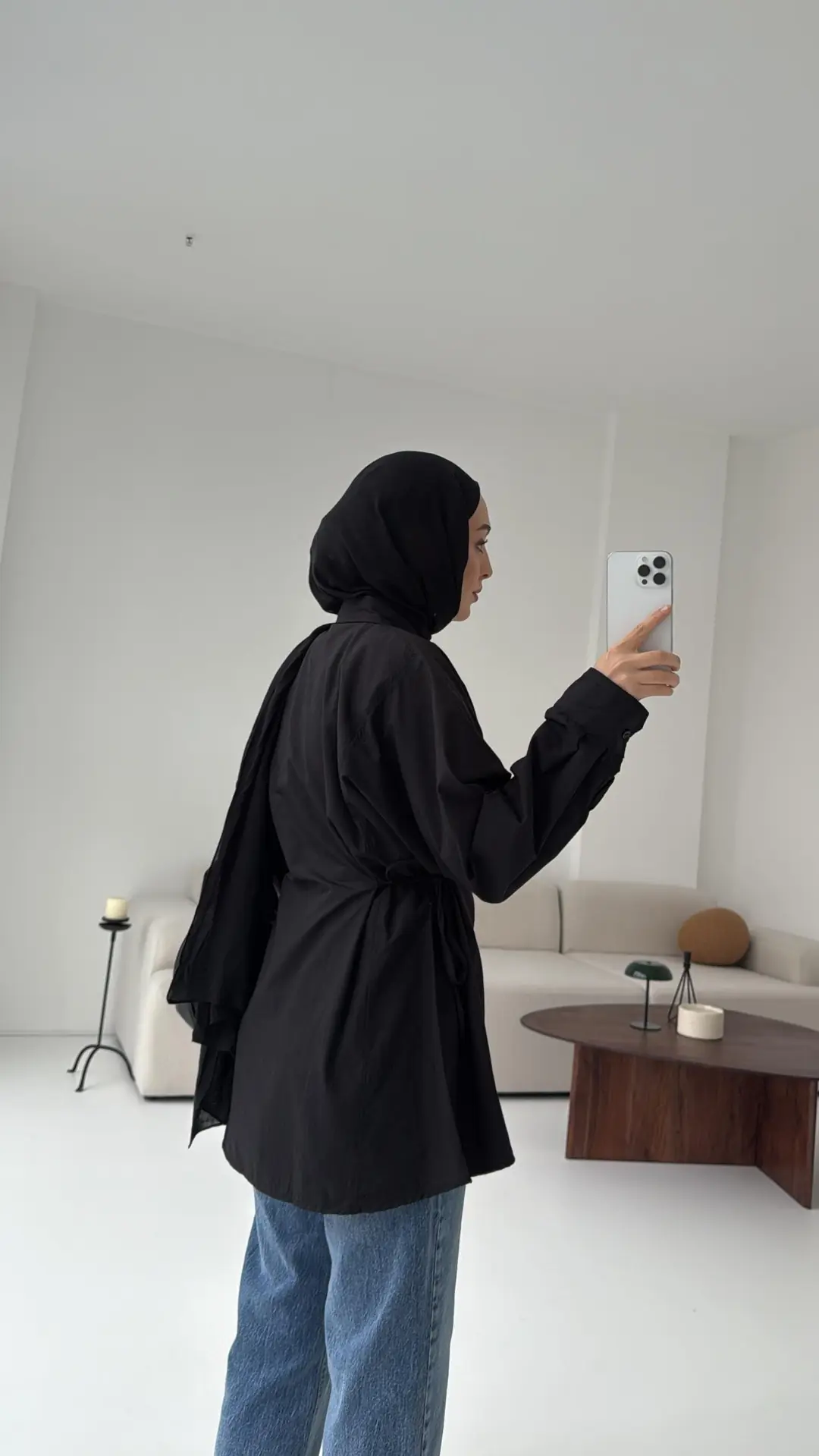 Yandan Bağlamalı Gömlek Siyah - Görsel 2