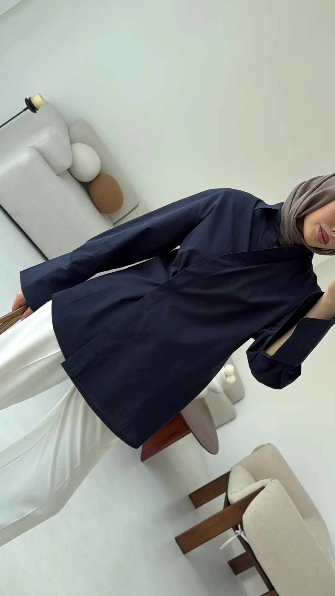 Yandan Düğmeli Gömlek Lacivert - Görsel 4