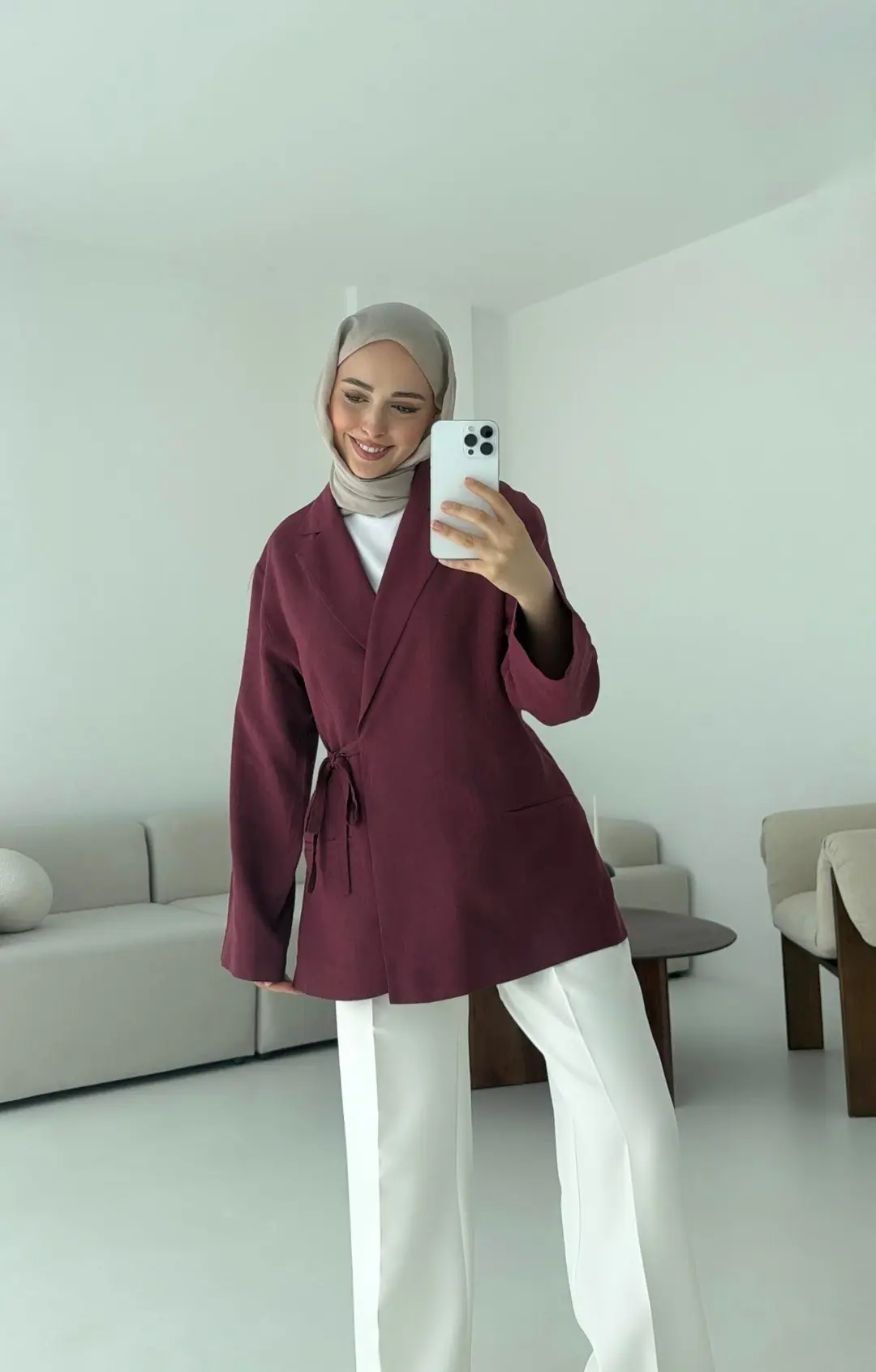 Yazlık Bordo Ceket - Görsel 5