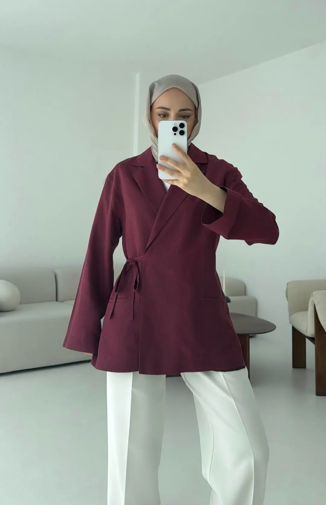 Yazlık Bordo Ceket - Görsel 7