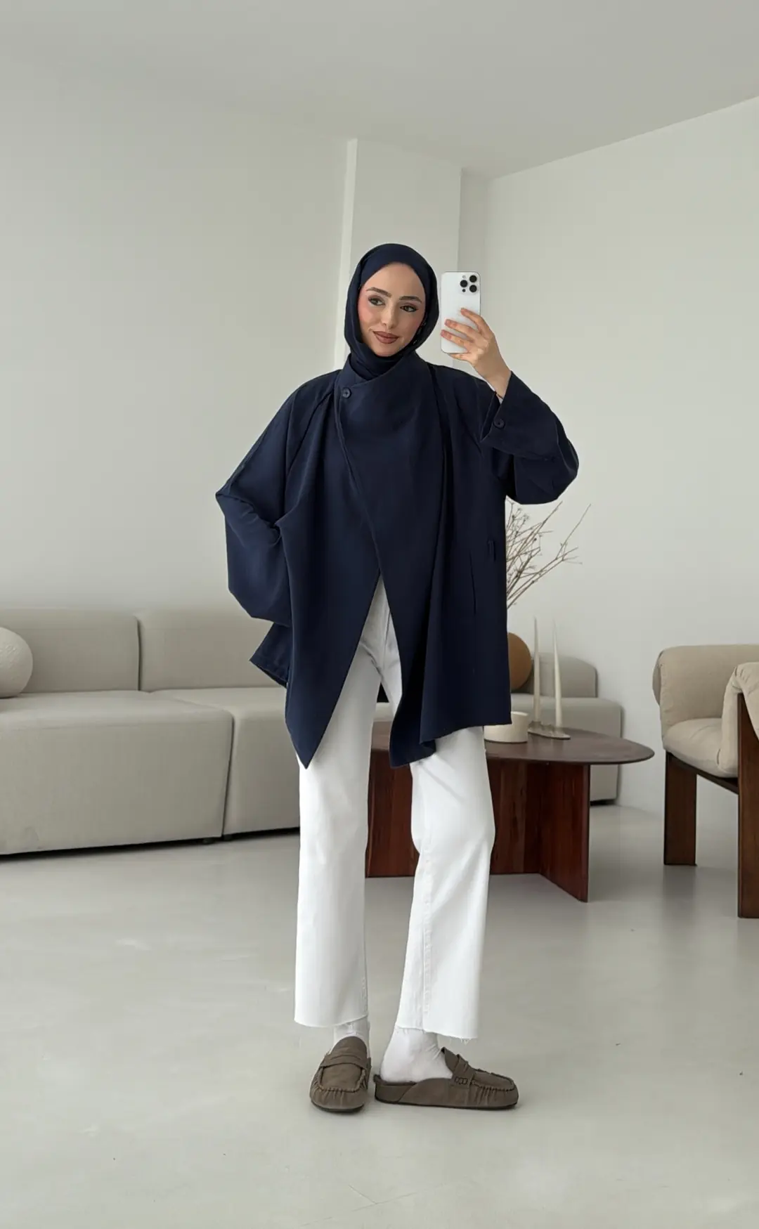 Yazlık Kemerli Ceket Lacivert - Görsel 10