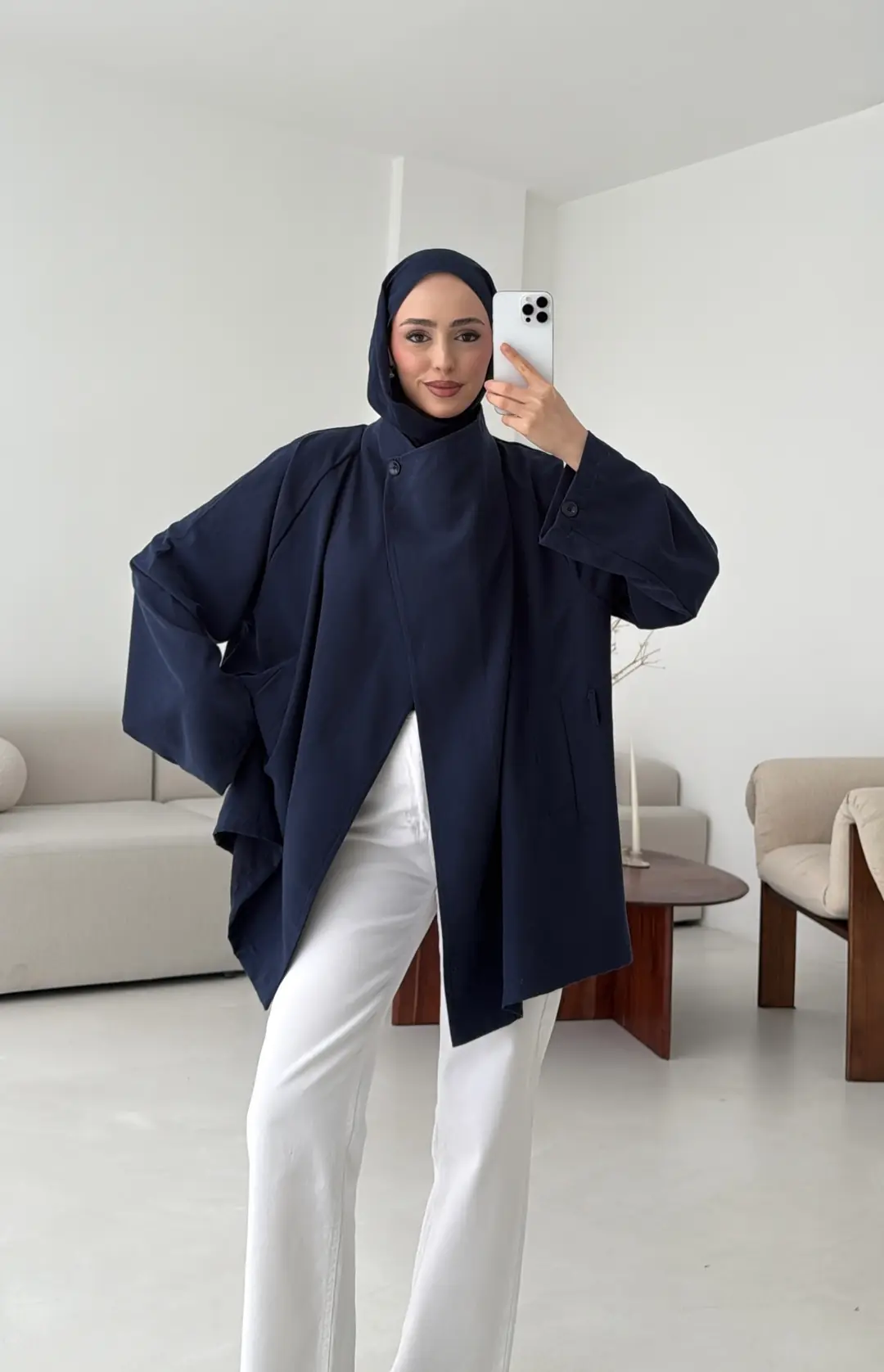 Yazlık Kemerli Ceket Lacivert - Görsel 6