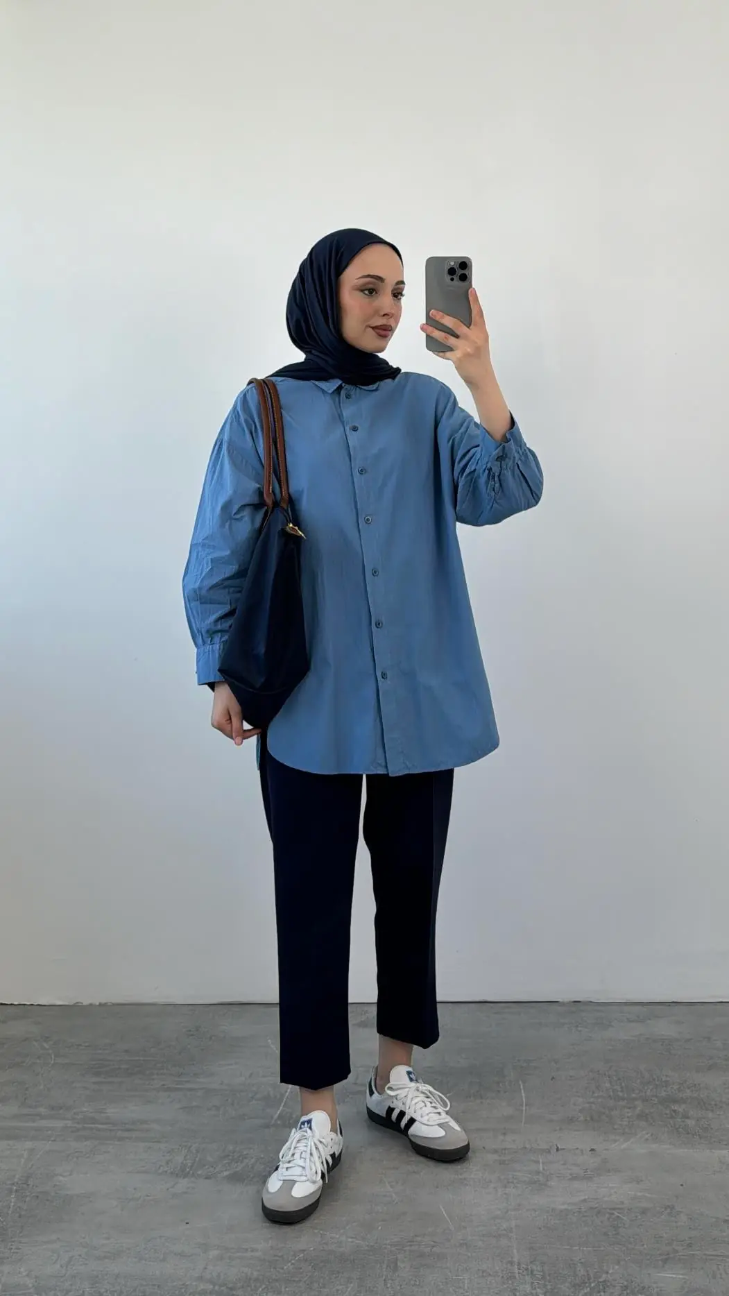 Yıkamalı Cotton Gömlek İndigo