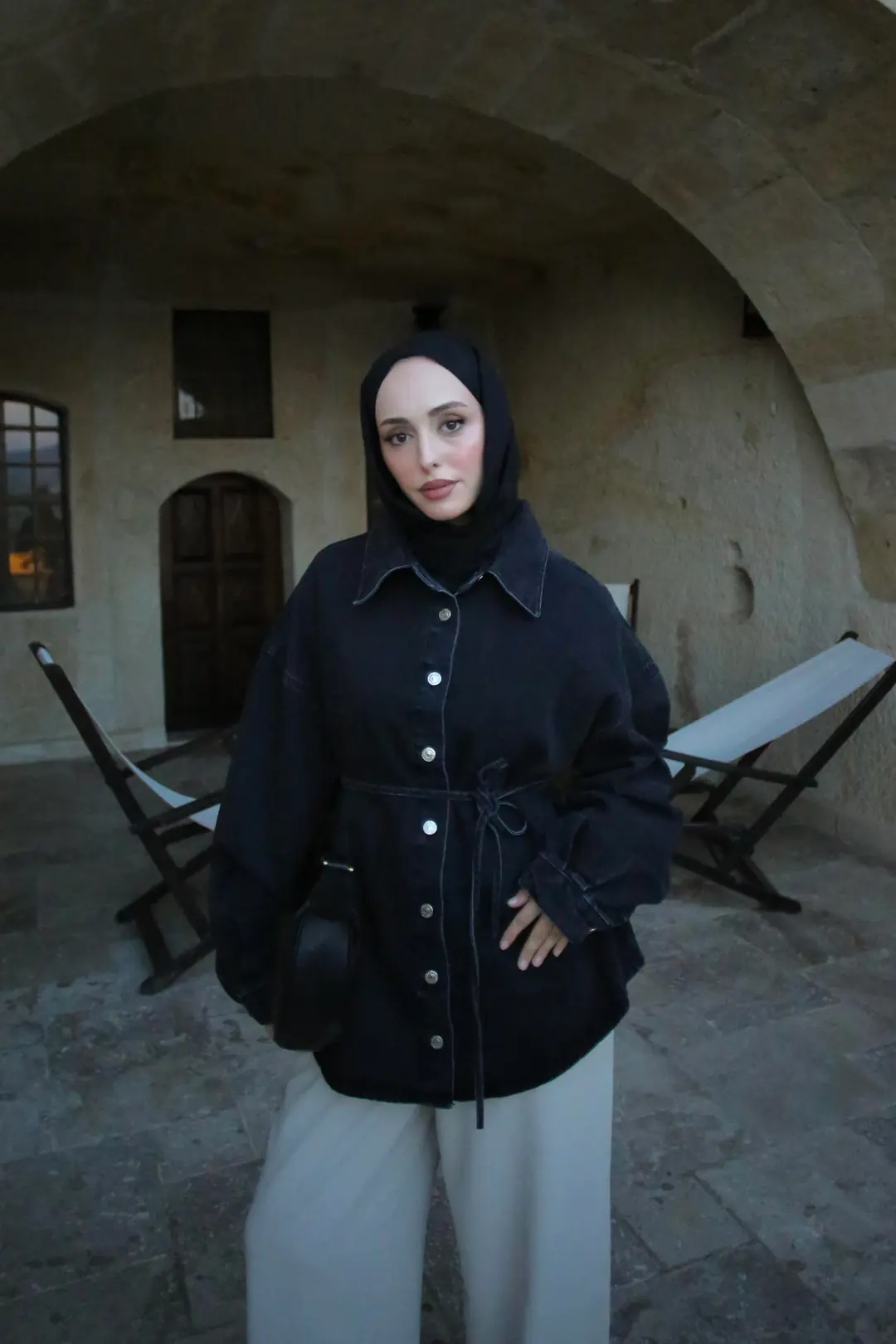 Yıkamalı Siyah Denim Ceket - Görsel 2