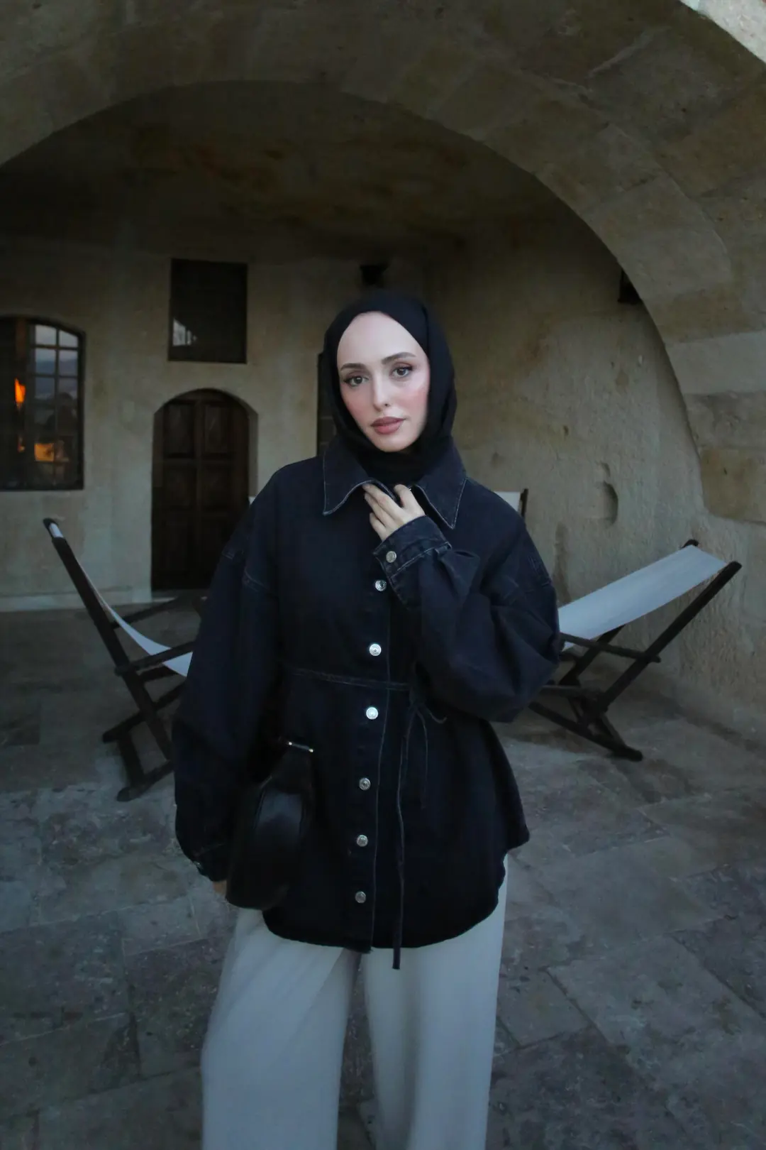 Yıkamalı Siyah Denim Ceket - Görsel 3