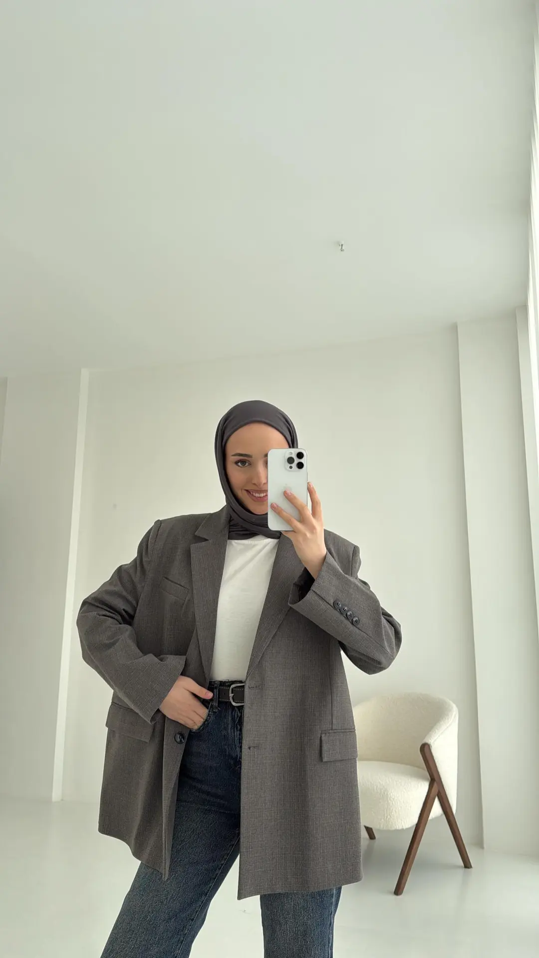 Yırtmaç Detaylı Oversize Blazer Ceket - Görsel 2