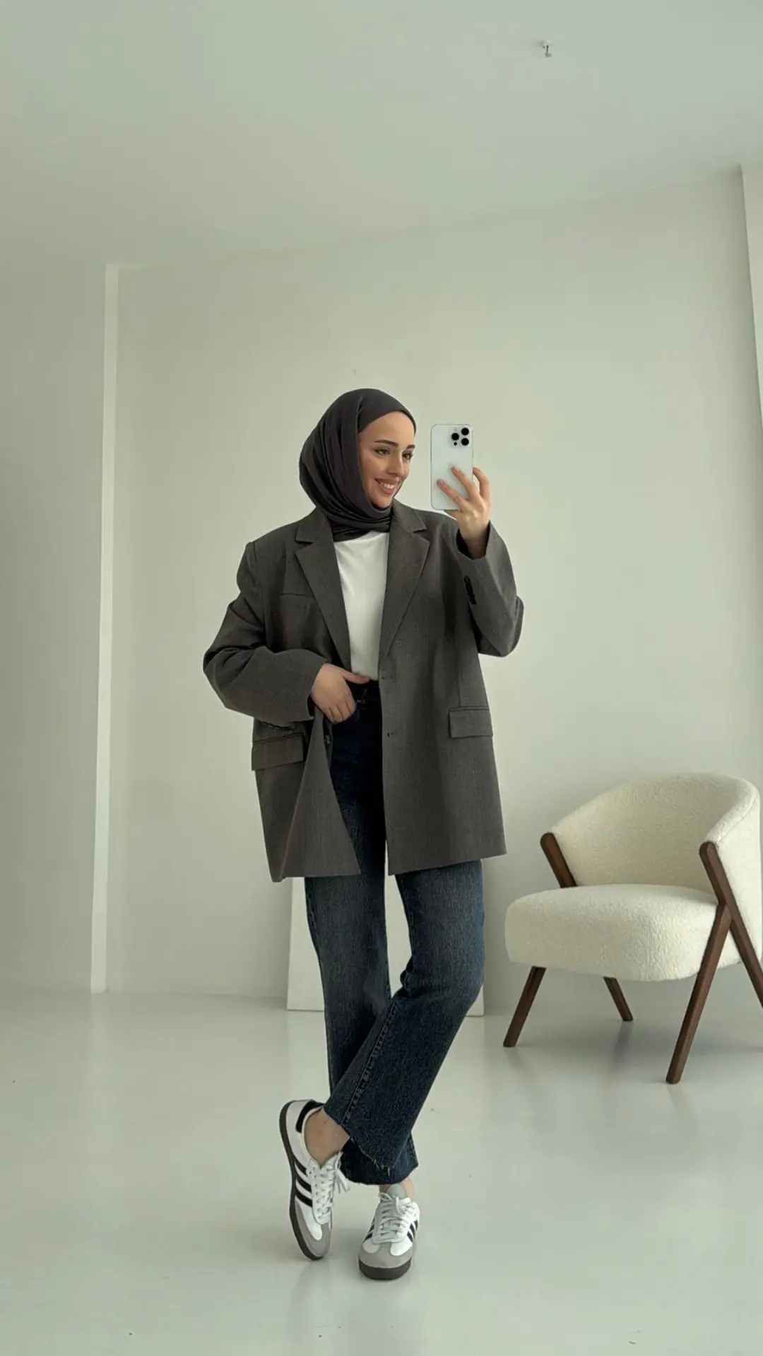 Yırtmaç Detaylı Oversize Blazer Ceket - Görsel 3