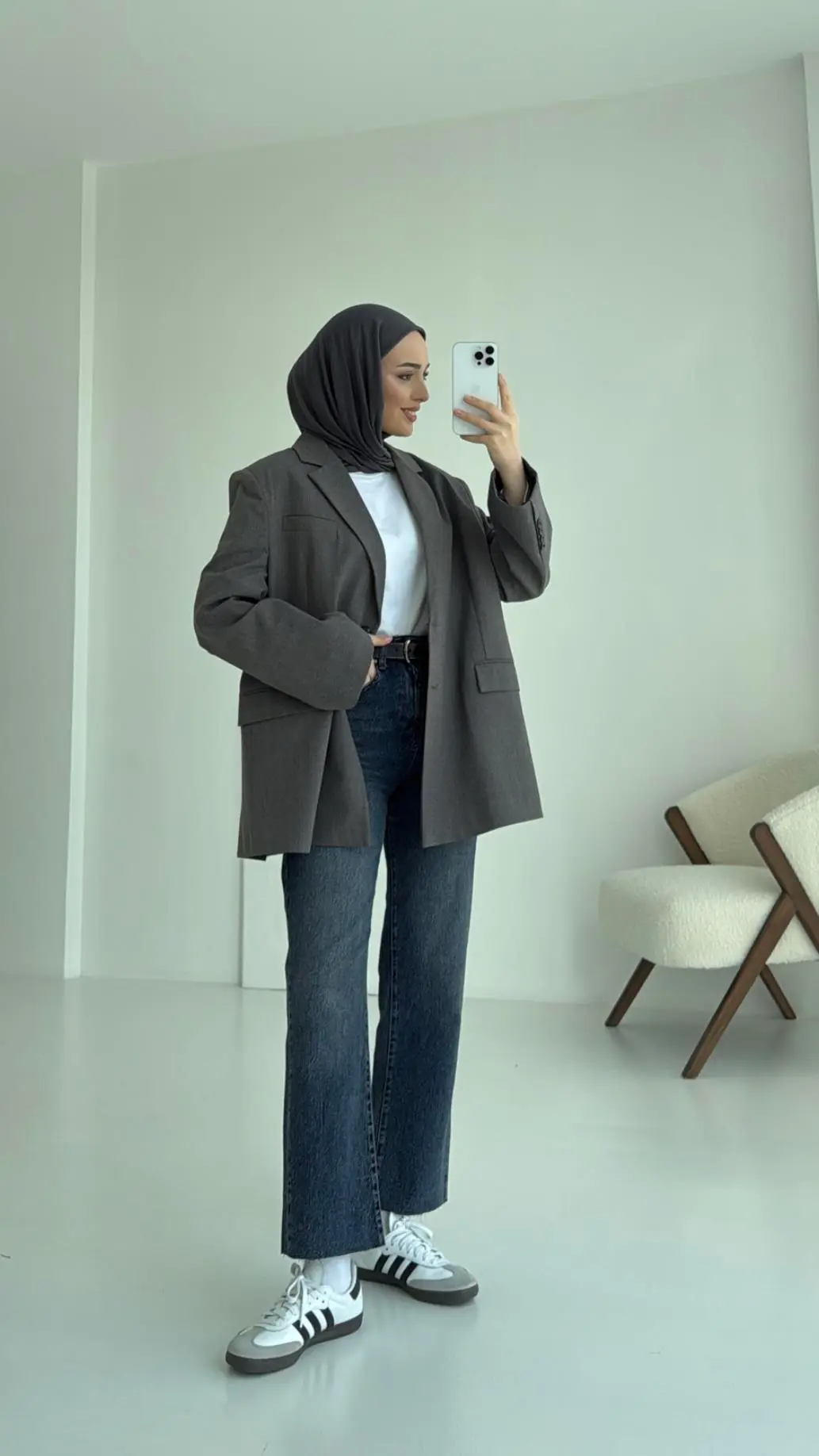 Yırtmaç Detaylı Oversize Blazer Ceket - Görsel 9