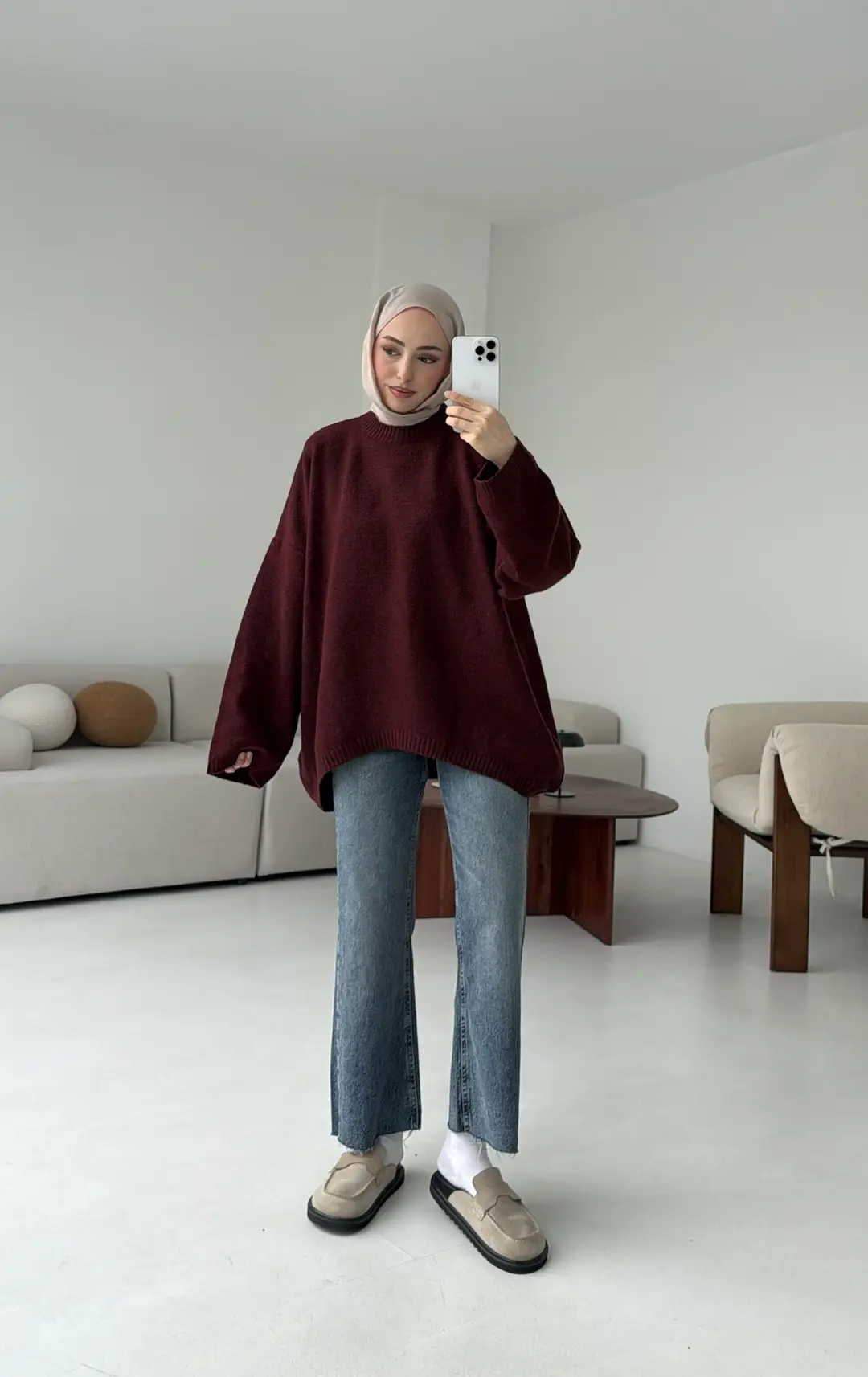 Yumuşak Kazak Bordo