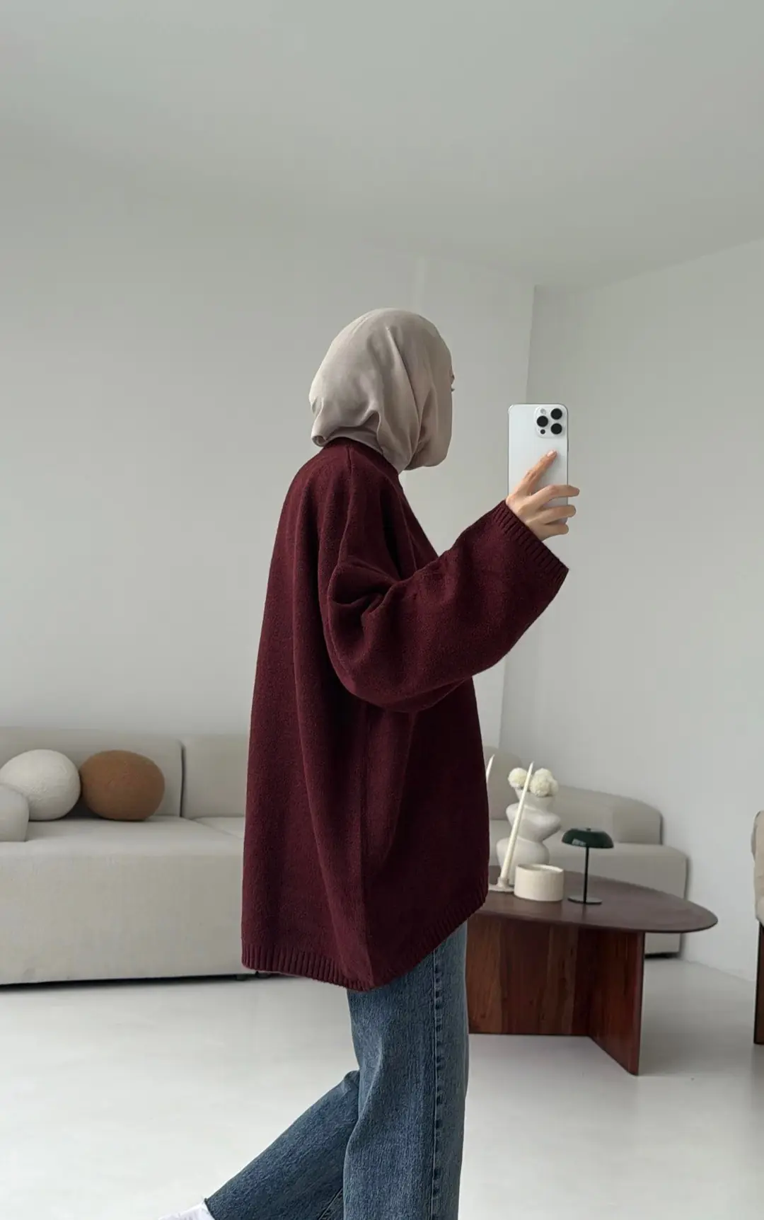 Yumuşak Kazak Bordo - Görsel 5