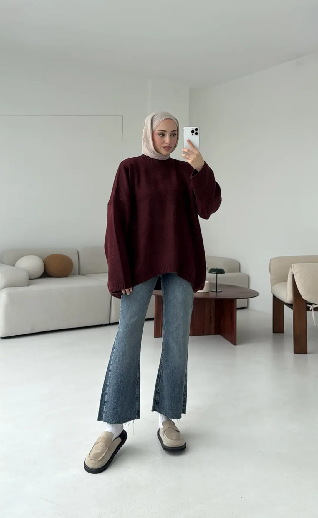 Yumuşak Kazak Bordo - Görsel 6