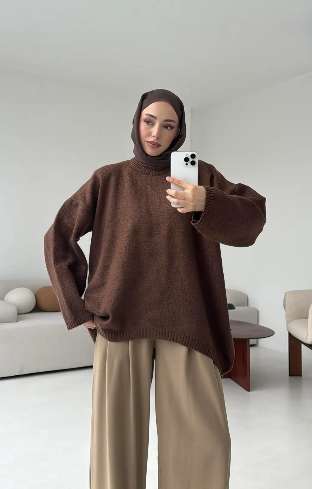 Yumuşak Kazak Kahve - Görsel 6