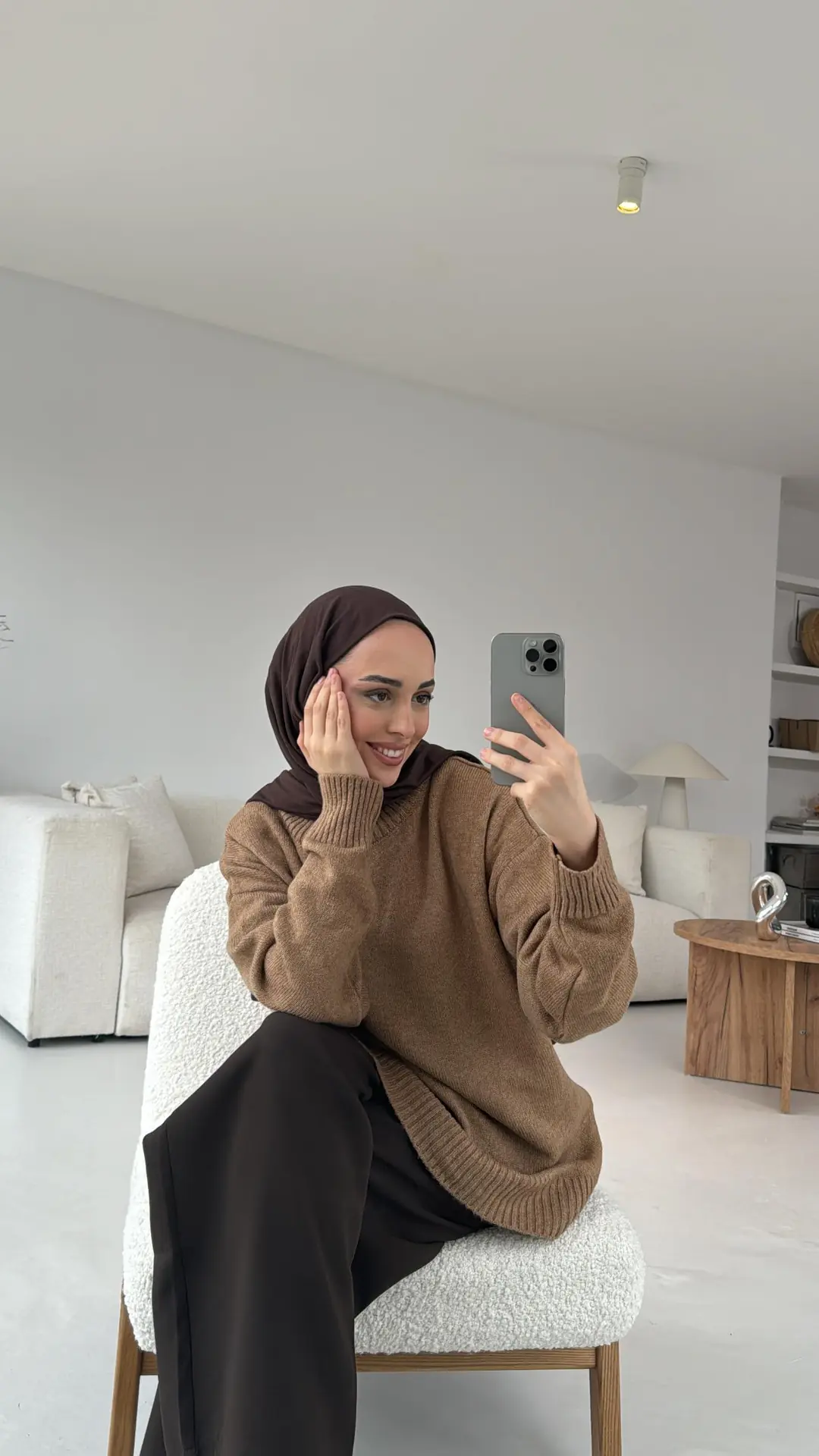 Yumuşak Triko Kazak Camel