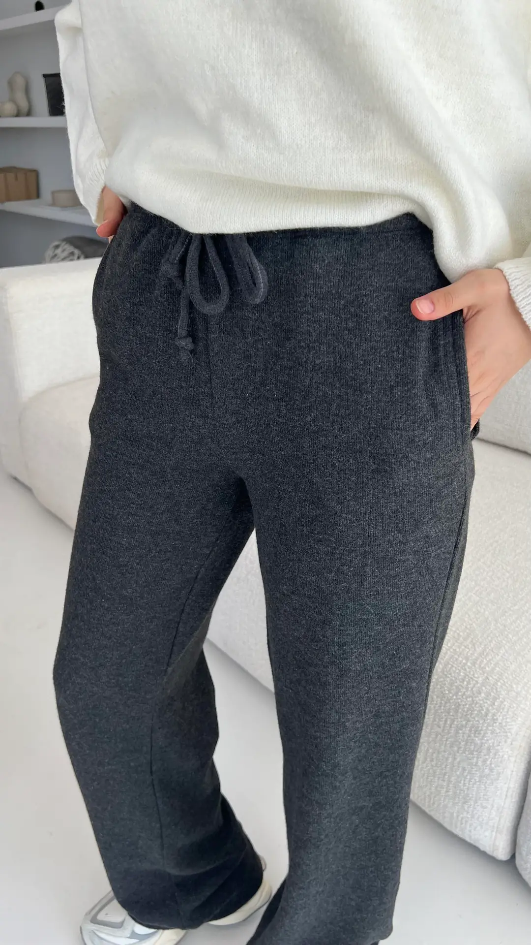 Yün Pantolon Koyu Gri - Görsel 2