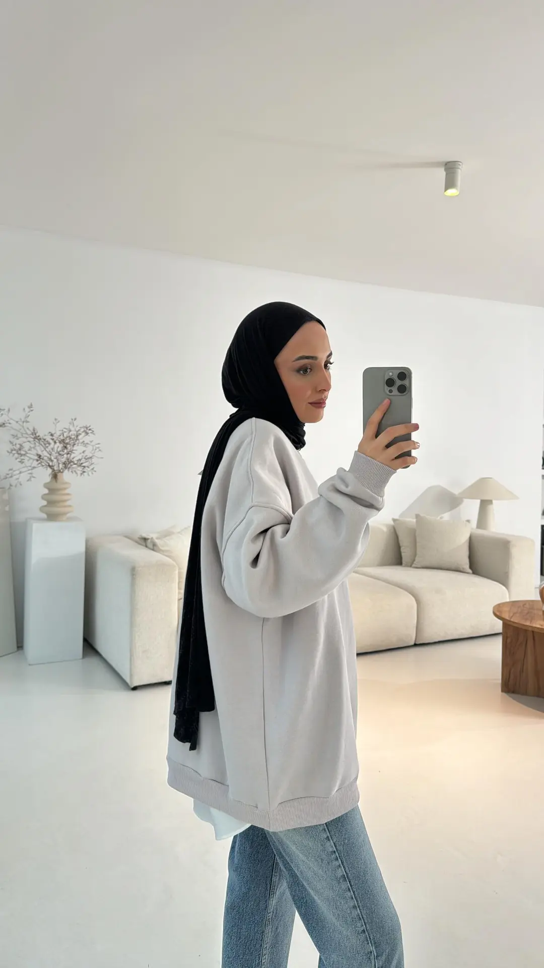 ZR Basıc Sweatshirt Gri - Görsel 2